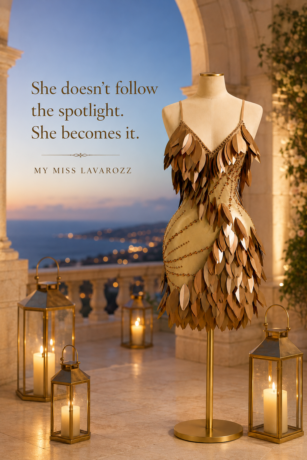 The Calista Crystal Leaf Dress