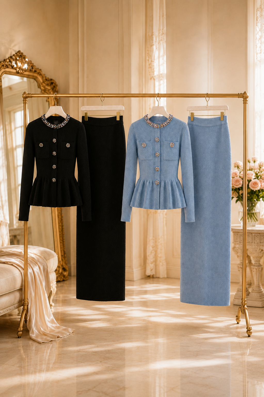 The Lucinda Crystal Knit Set