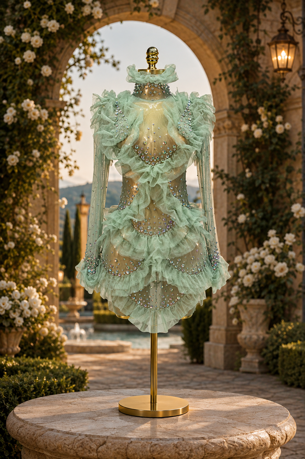 The Seraphina Crystal Dress – Crystal Mint